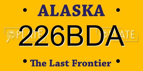 226BDA Alaska License Plate