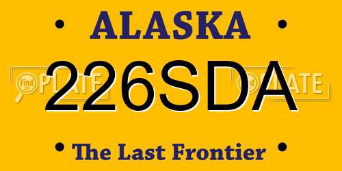 226SDA Alaska License Plate