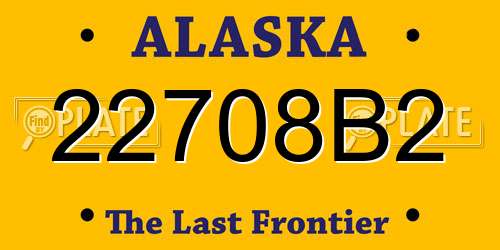 22708B2 Alaska License Plate