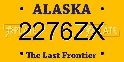2276ZX Alaska License Plate