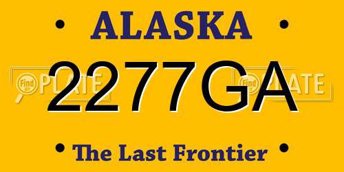 2277GA Alaska License Plate