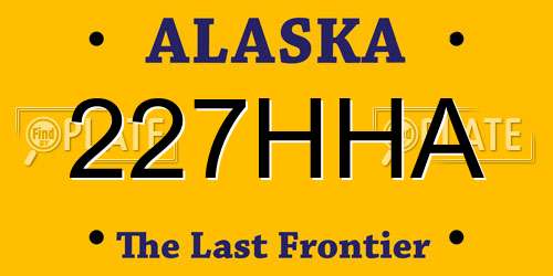 227HHA Alaska License Plate