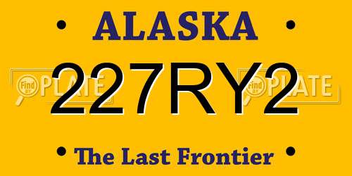 227RY2 Alaska License Plate
