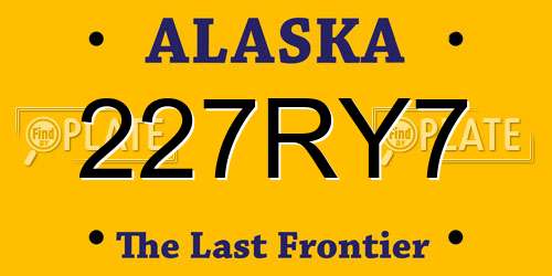 227RY7 Alaska License Plate