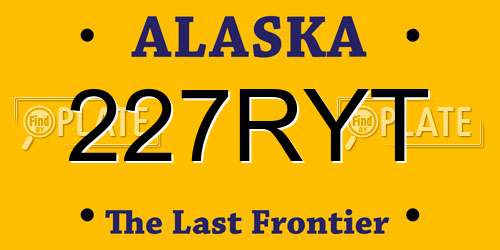 227RYT Alaska License Plate