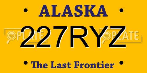 227RYZ Alaska License Plate