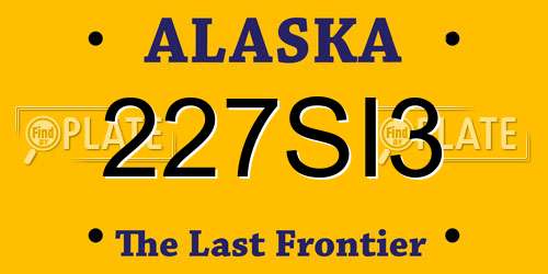 227SI3 Alaska License Plate