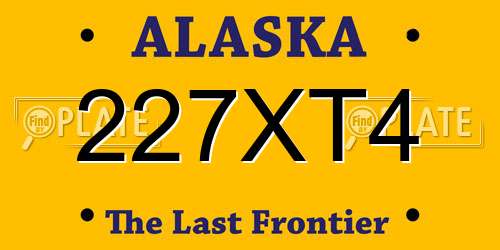 227XT4 Alaska License Plate