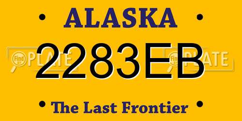 2283EB Alaska License Plate