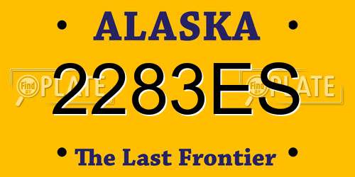 2283ES Alaska License Plate