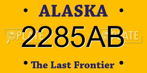 2285AB Alaska License Plate