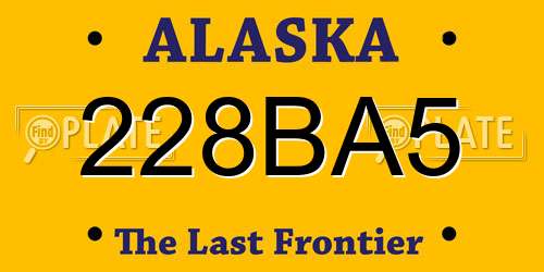 228BA5 Alaska License Plate