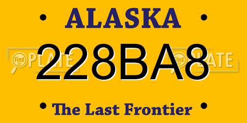 228BA8 Alaska License Plate