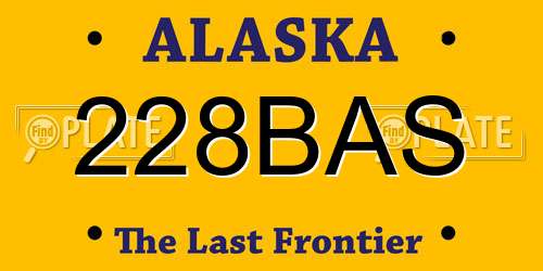 228BAS Alaska License Plate