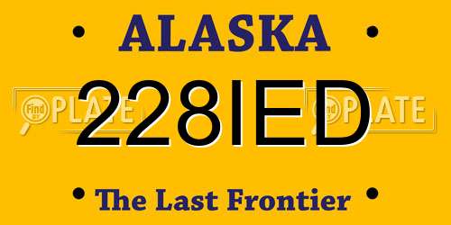 228IED Alaska License Plate