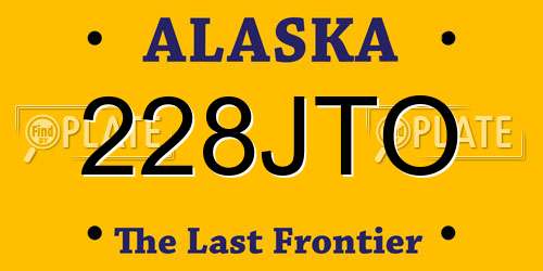 228JTO Alaska License Plate