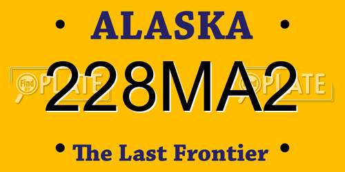 228MA2 Alaska License Plate