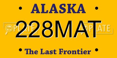 228MAT Alaska License Plate
