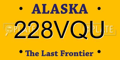 228VQU Alaska License Plate