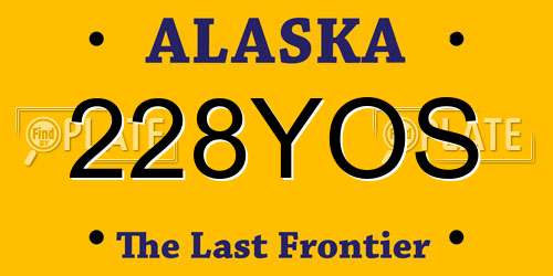 228YOS Alaska License Plate
