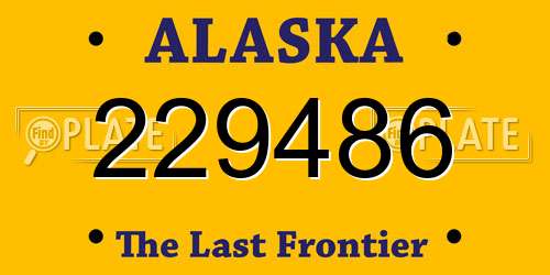 229486 Alaska License Plate
