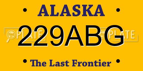 229ABG Alaska License Plate