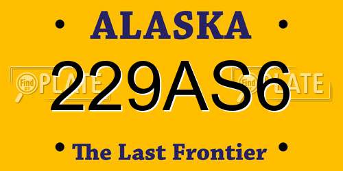 229AS6 Alaska License Plate