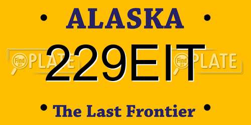 229EIT Alaska License Plate