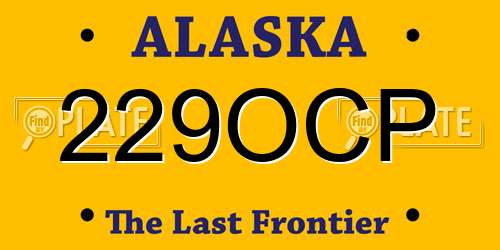 229OCP Alaska License Plate