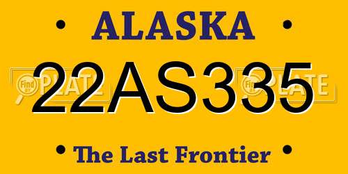 22AS335 Alaska License Plate