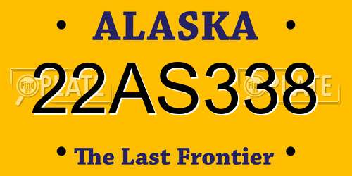 22AS338 Alaska License Plate