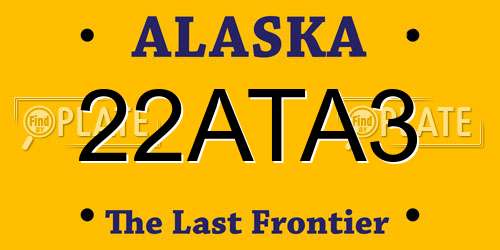22ATA3 Alaska License Plate