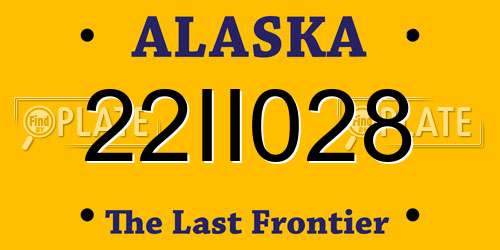 22II028 Alaska License Plate