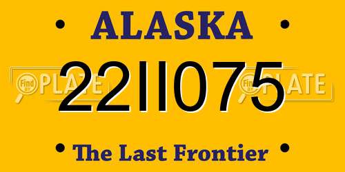 22II075 Alaska License Plate