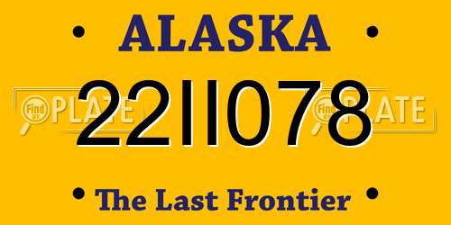 22II078 Alaska License Plate