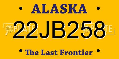 22JB258 Alaska License Plate