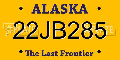 22JB285 Alaska License Plate