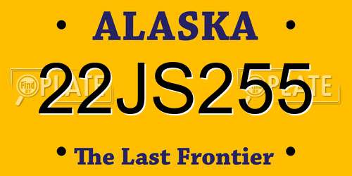 22JS255 Alaska License Plate