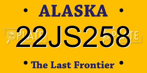 22JS258 Alaska License Plate