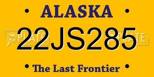 22JS285 Alaska License Plate