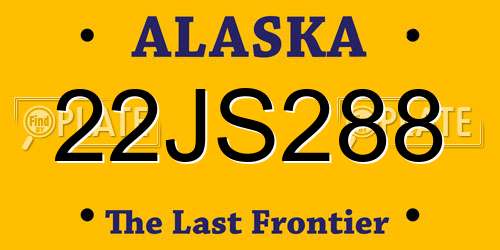 22JS288 Alaska License Plate