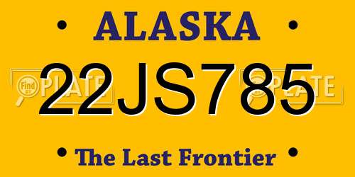 22JS785 Alaska License Plate