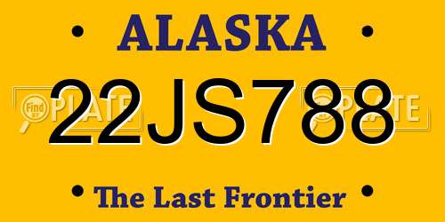 22JS788 Alaska License Plate