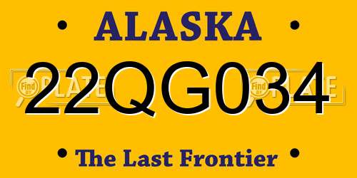 22QG034 Alaska License Plate