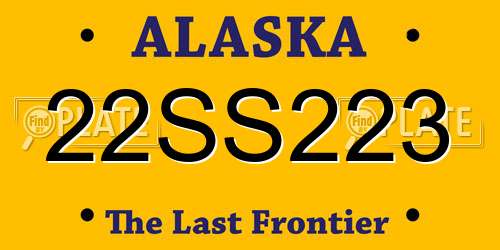 22SS223 Alaska License Plate