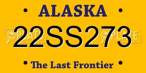 22SS273 Alaska License Plate