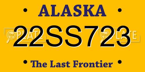 22SS723 Alaska License Plate