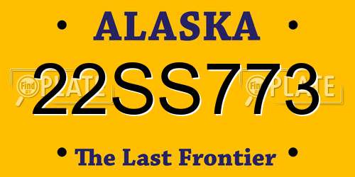 22SS773 Alaska License Plate