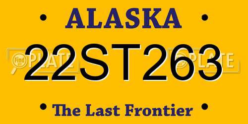 22ST263 Alaska License Plate