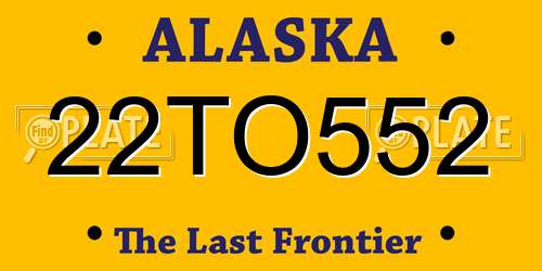 22TO552 Alaska License Plate